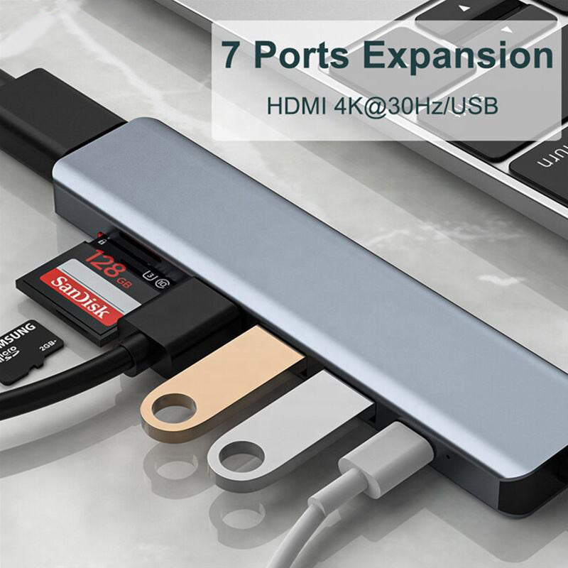 7 in 1 Hub Type C to 4K HDMI USB 3.0 USB 2.0 TF SD PD USB C Hub Adapter