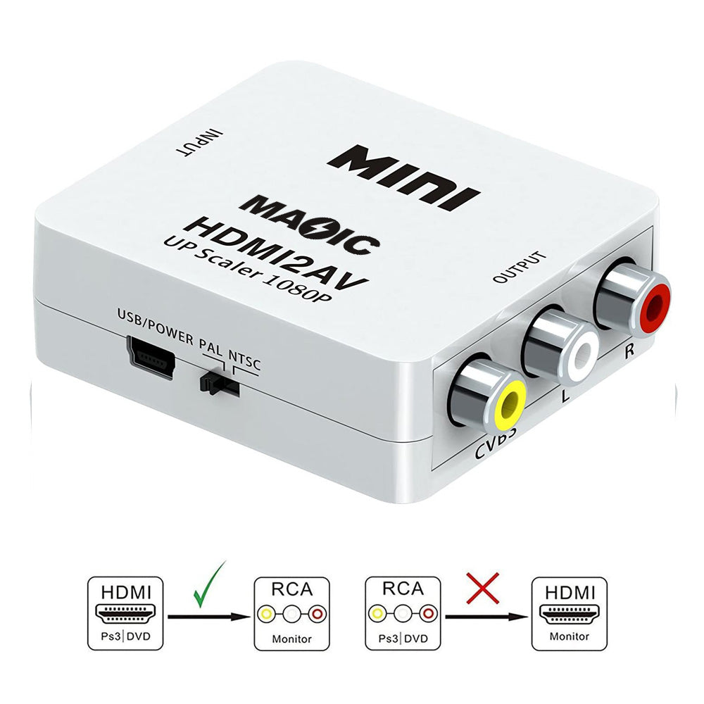 1080P Mini HDMI2AV HDMI to AV 3RCA CVBS Composite HD Video Audio Converter Adpter