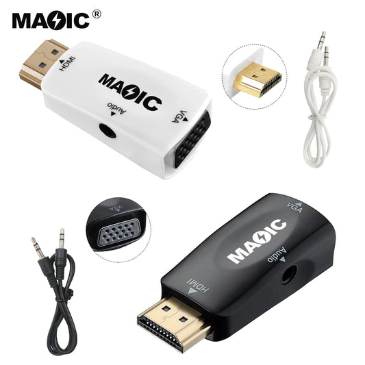 1080P Male to Female HDMI to VGA Converter HDMI to VGA Adapter with 3.5mm Audio Jack