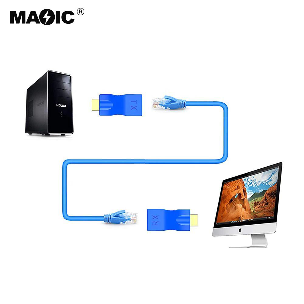 Magelei 1080P 30M HDMI to RJ45 Network Cable Extender Hdmi Extender Over CAT5e/6