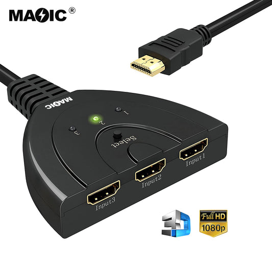 Magelei 1080P 3 Ports HDMI Switcher HDMI Switch 3 in 1 Out