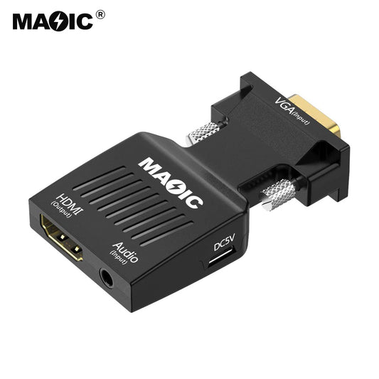 1080P VGA Male to HDMI Female Converter VGA to HDMI Adapter with Audio